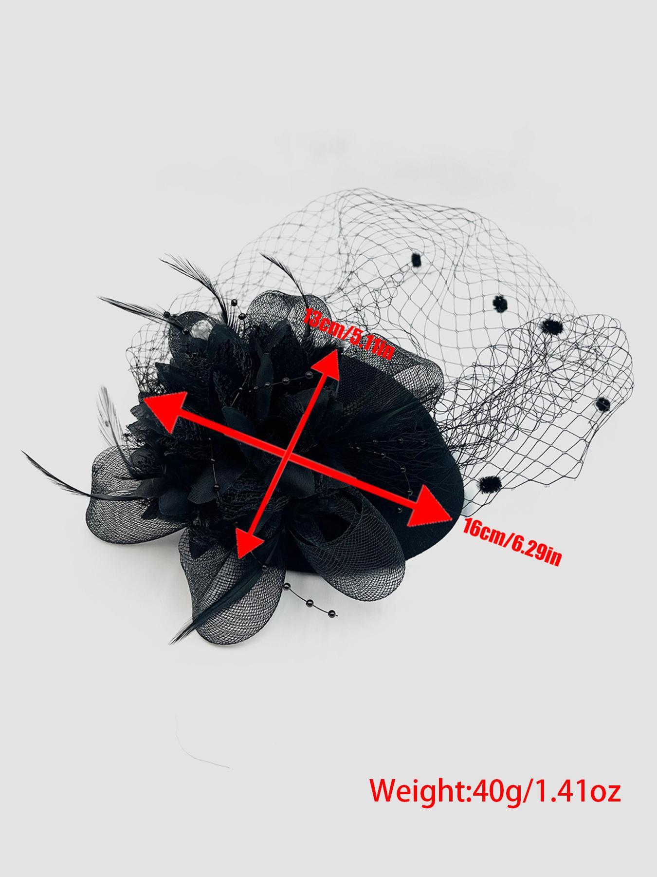 Mesh Floral Decor Fascinators Hat, Elegant Contrast Lace Hat for Wedding Cocktail, Fashion Accessories for Party, Daily Clothing Decor