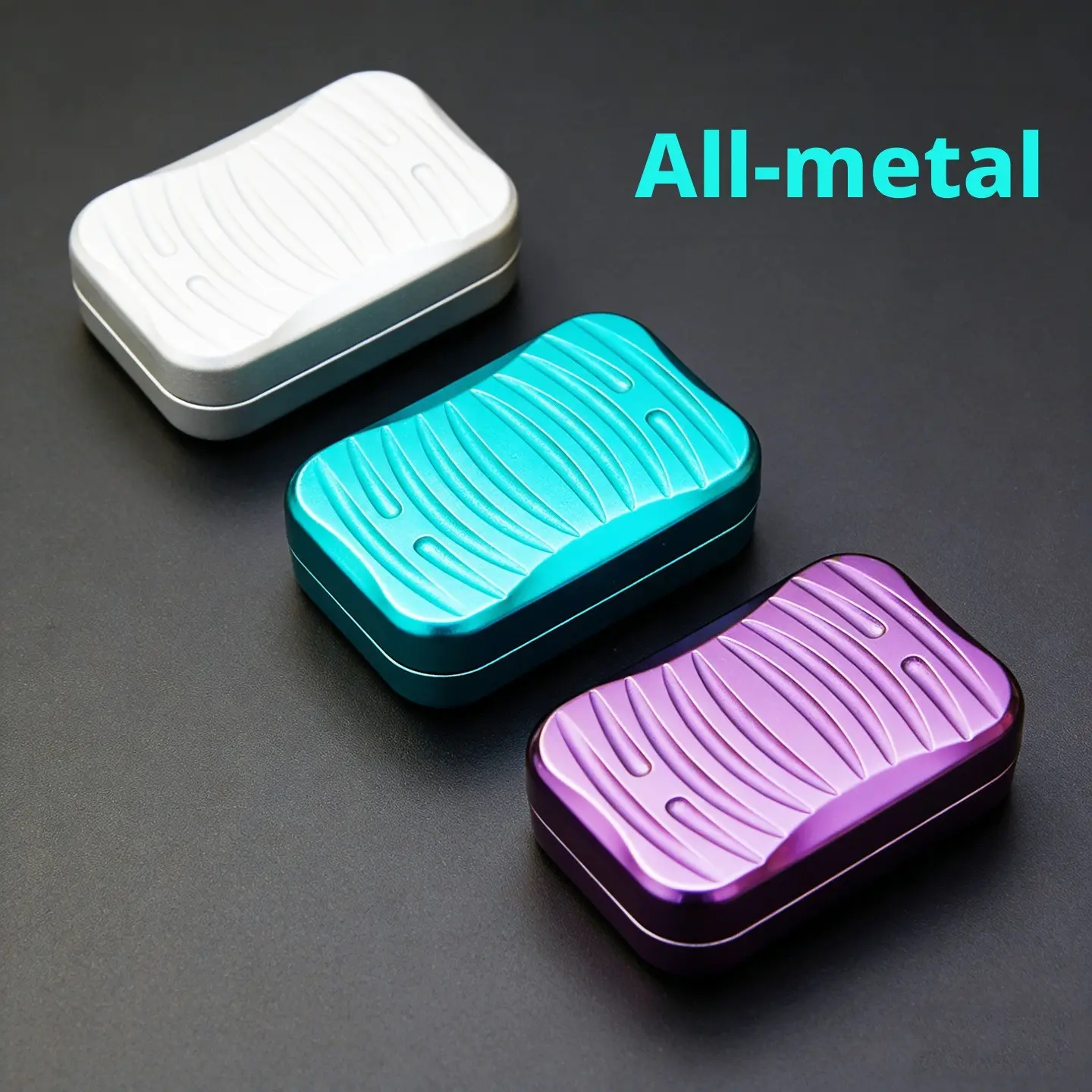 All-Metal Wave Texture Infinite Stroke EDC Push Card, Alloy Finger Black Tech Click Popper Coin, Portable Pocket Stress Relief Hand Fidget Toy For Adults