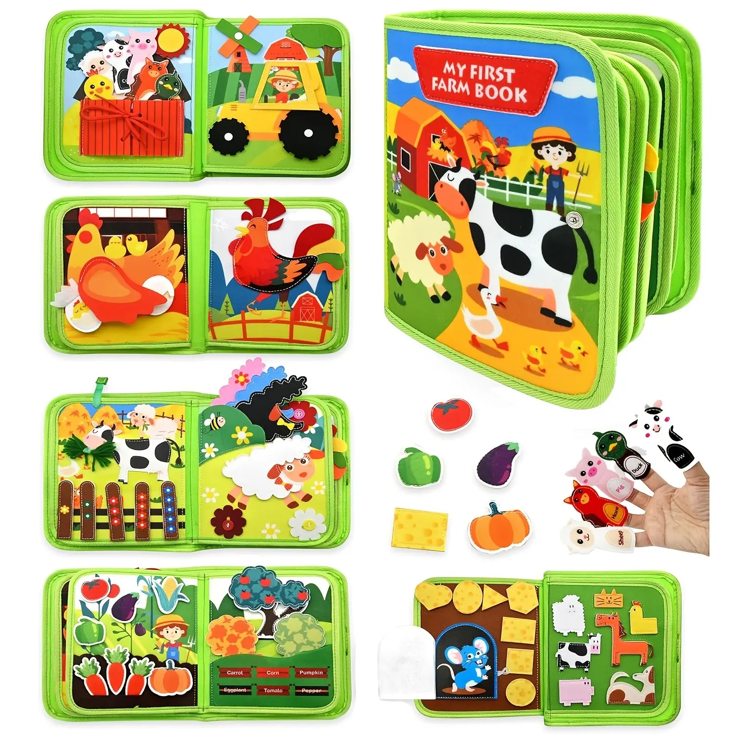 Quiet Book Montessori Sensory Play Toys Book, Busy Board Early Learning Developmental Toy, Preschool Learning Activities Educational Montessori Toys, Sensory Activity Board, Preschool Learning Tool