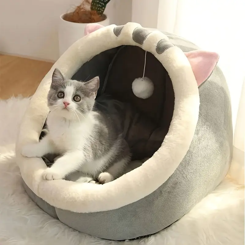 Cute cat bed - soft kitten mat - comfortable cat house - breathable cat sleeping basket - suitable for large, medium and small cats - for all seasons - for sleeping