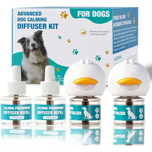 Dog Calming Diffuser Calming Pheromones Diffuser Kit Appeasing Pheromone Diffuser (2Plug in+4Refill) for Anxiety Relief Reduce Aggression Fighting Barking Stress