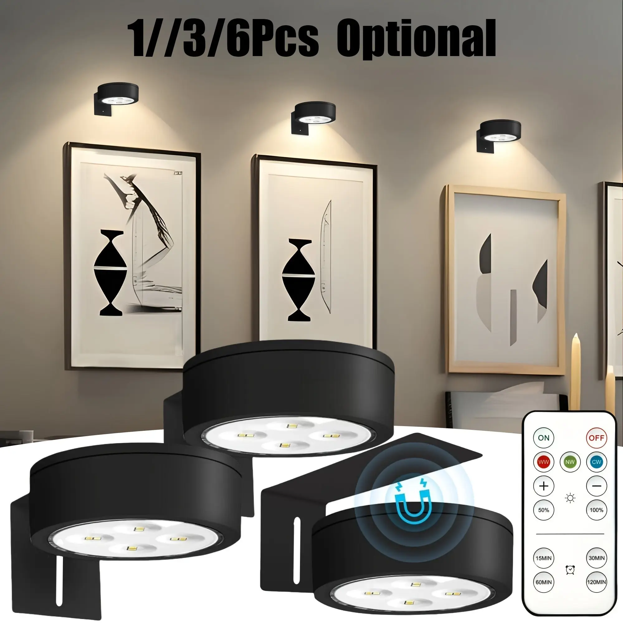 Battery-Powered LED Wall Light Set, Remote Control, Dimmable Lights, Adjustable Color Temperature, Wireless Art Wall Lamp, Decorative Night Light, String Lights, Home Decor Light