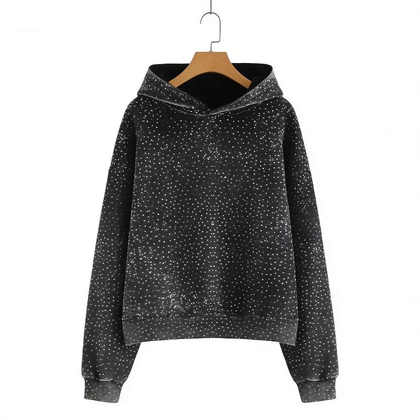 2026 Rhinestone Glitter Unisex Spring Oversized Hoodies Sparkly Long Sleeve Shirts Party Hooded Sweatshirts Tops