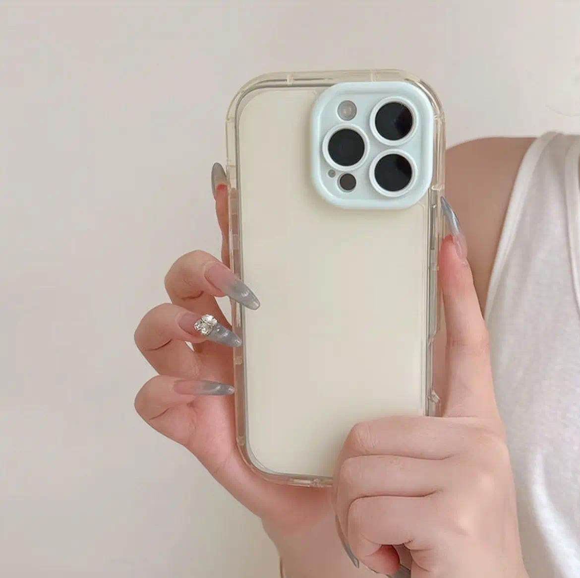 Luxury Contrast Candy Color Soft Silicone Phone Case for iPhone 16/15/14/13/12 Pro Max/Plus, Airbag Shockproof Camera Protection Durable Cover