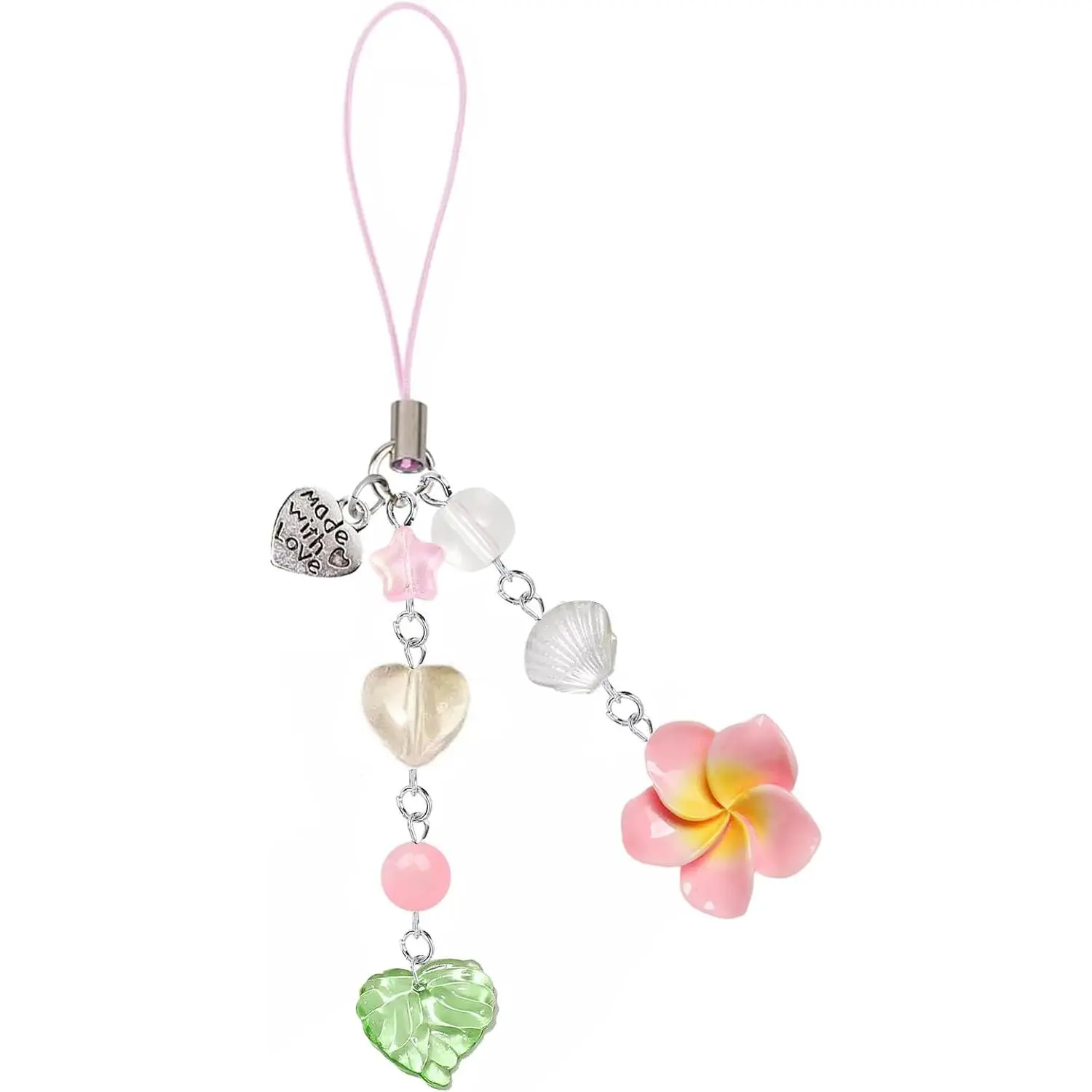 Hibiscus Flower Phone Charms,Cute Y2K Cell Phone Straps Aesthetic  Summer Beach Accessories Phone Bag  Decor