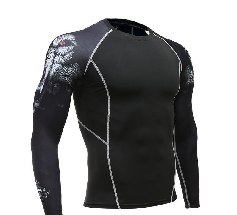 Outdoor cycling clothes, running basketball training, sports clothes, fitness clothes, tops, flower arms, long sleeves, high elastic tights, quick-drying clothes. workout