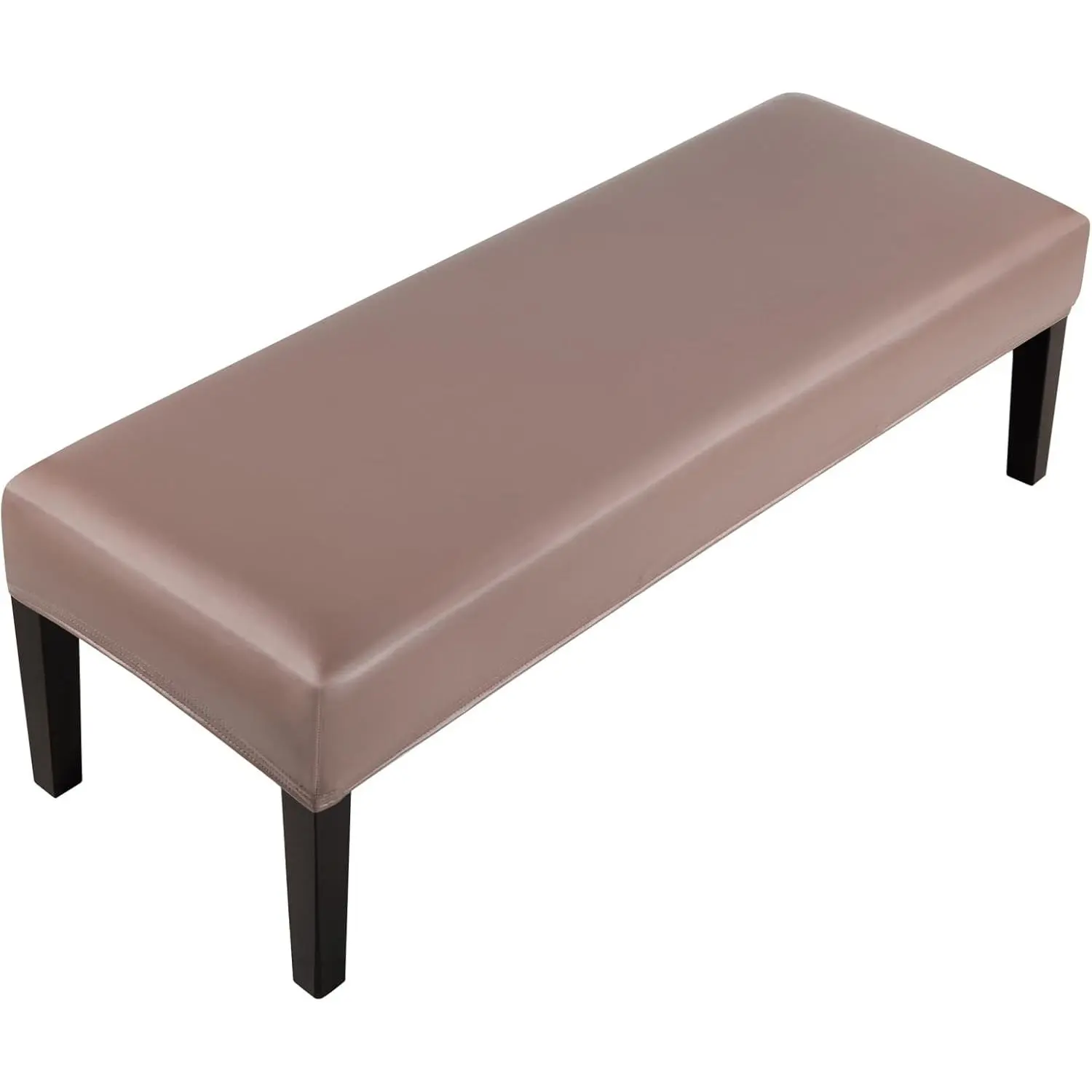 Stretch PU Fabric Dining Bench Cover - Solid Color Furniture Covers, Waterproof Dustproof Seat Cushion Protector for Home Kitchen Bedroom