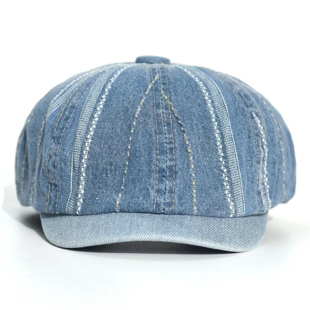 Denim Newsboy Caps Casual Outdoor Retro Beret Hats Octagonal Hat Fashion Solid Flat Caps Gatsby Driving Cabbie Cap