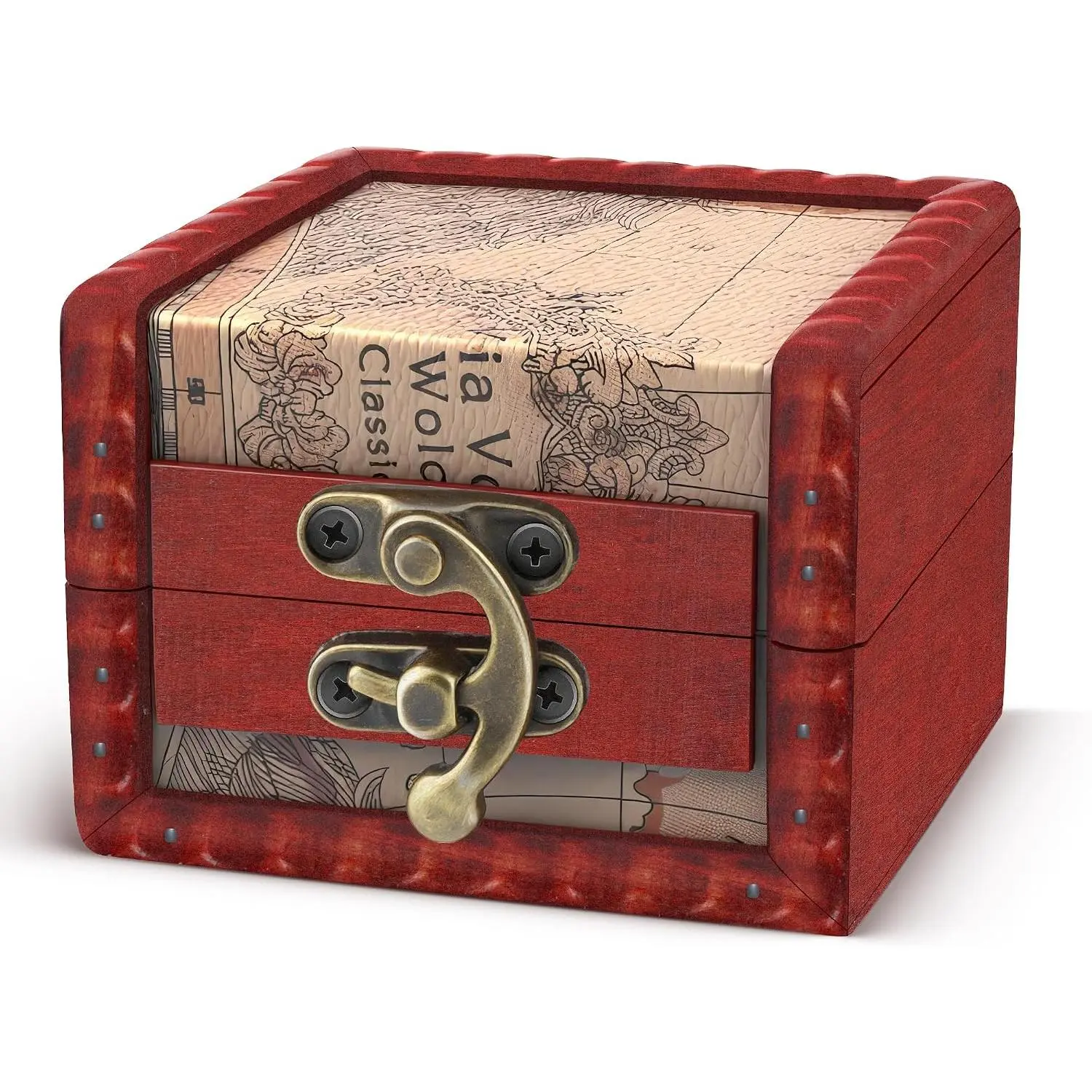 Retro European wooden box  Wooden Treasure Case