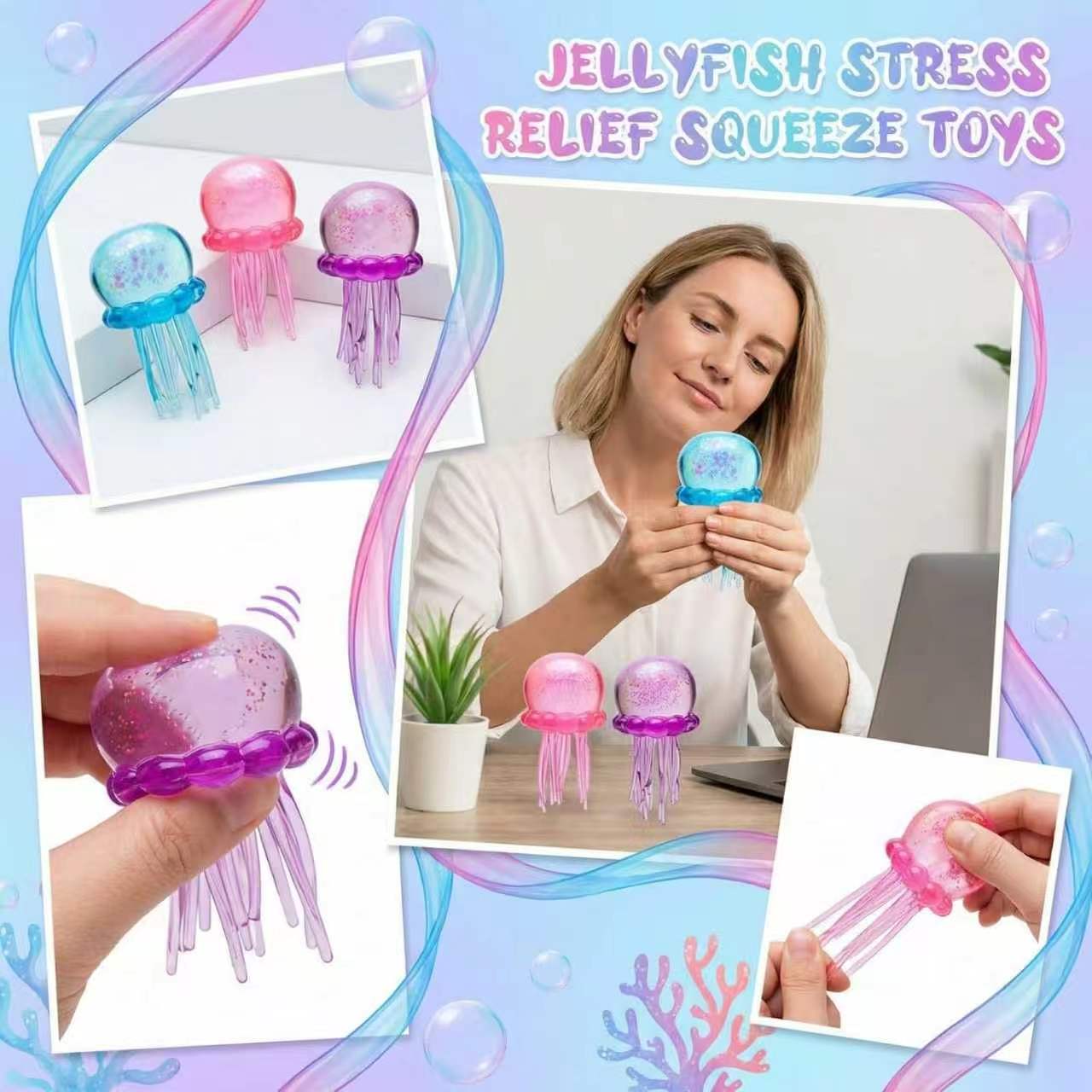 Designed for stress relief and mood improvement, the 2026 Soft Sticky Mochi Jellyfish Squeezable Toy combines cute styling with a pleasant sticky-soft feel to help you unwind from work and study fatigue, and it is important to note that this product is no