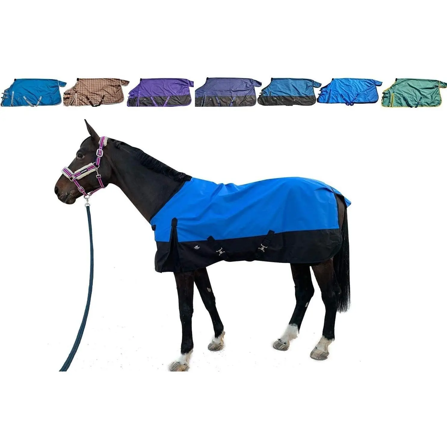 1200Denier Waterproof and Breathable Horse Sheet Rding Horse Blanket (78", Royal Blue)