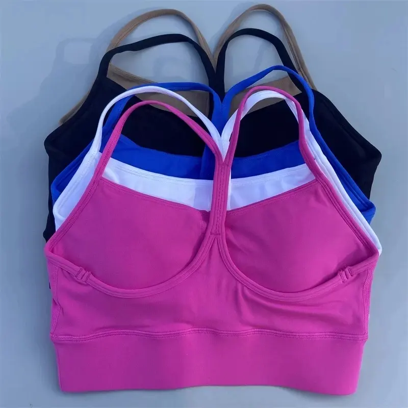 Solid Color Women Y-line Straps Fitness sport Bra strength Top Comprehensive Training Gym Yoga Underwear top With Chest Pad,push,workout,sets,Soft,Strappy,Backless
