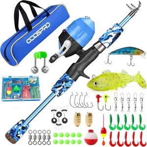 Kids Fishing Pole Pink, Portable Telescopic Fishing Rod and Reel Combo Kit - with Spincast Fishing Reel Tackle Box for Girls, Youth