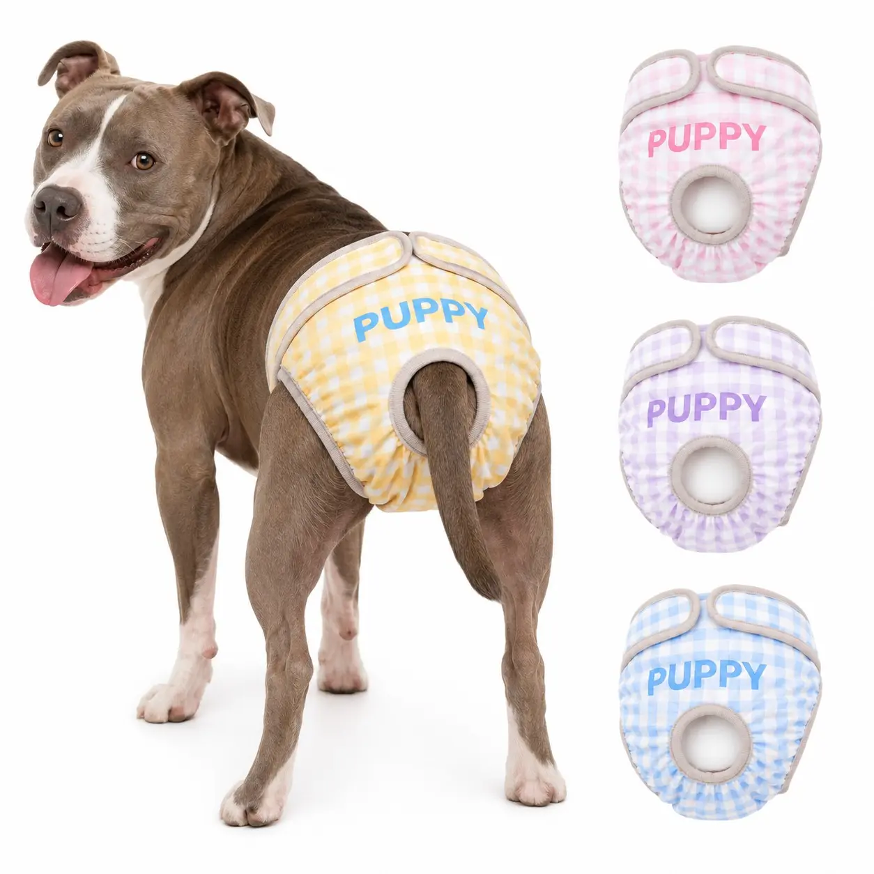 Koogal Pet Diapers for Female Dogs and Cats, Reusable and, Magic Tape Closure, Sizes S-2xl, Suitable for 2-72 Lbs