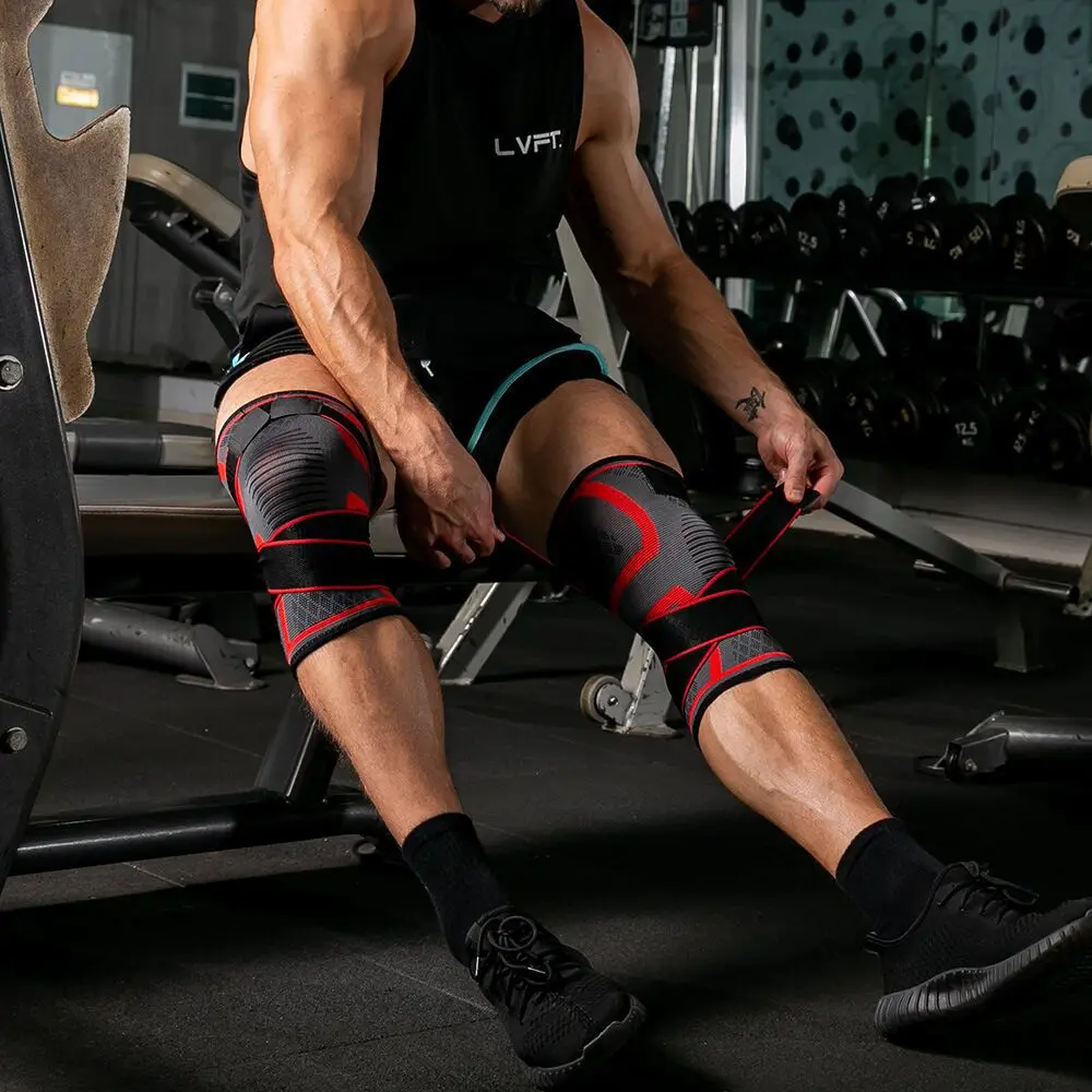 Unisex Multi-Size Compression Knit Sports Knee Pads - Adjustable Wrap, Impact Absorb, Durable Leg Supporter with Thigh Calf Meas for Badminton, Running, Outdoor Hiking, Elastic Yarn, Machine Wash, M, 30–100Kg, Unisex Fit, Knee Covering, Absorbs Impact, An
