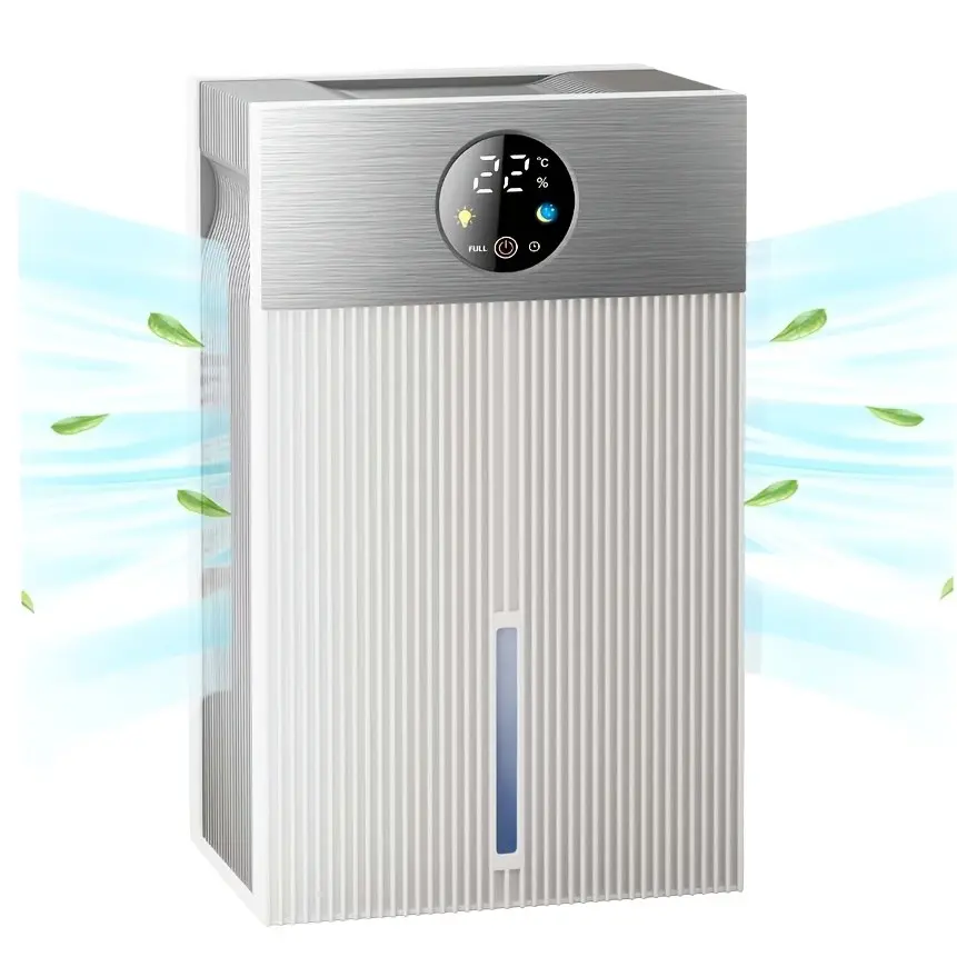 60oz Dehumidifiers for Home, Dual-Semiconductor Quiet Dehumidifier with Timer Sleep Mode Auto-Off 7 Colors Light Portable Small Dehumidifiers for Bathroom, Cloakroom, RV