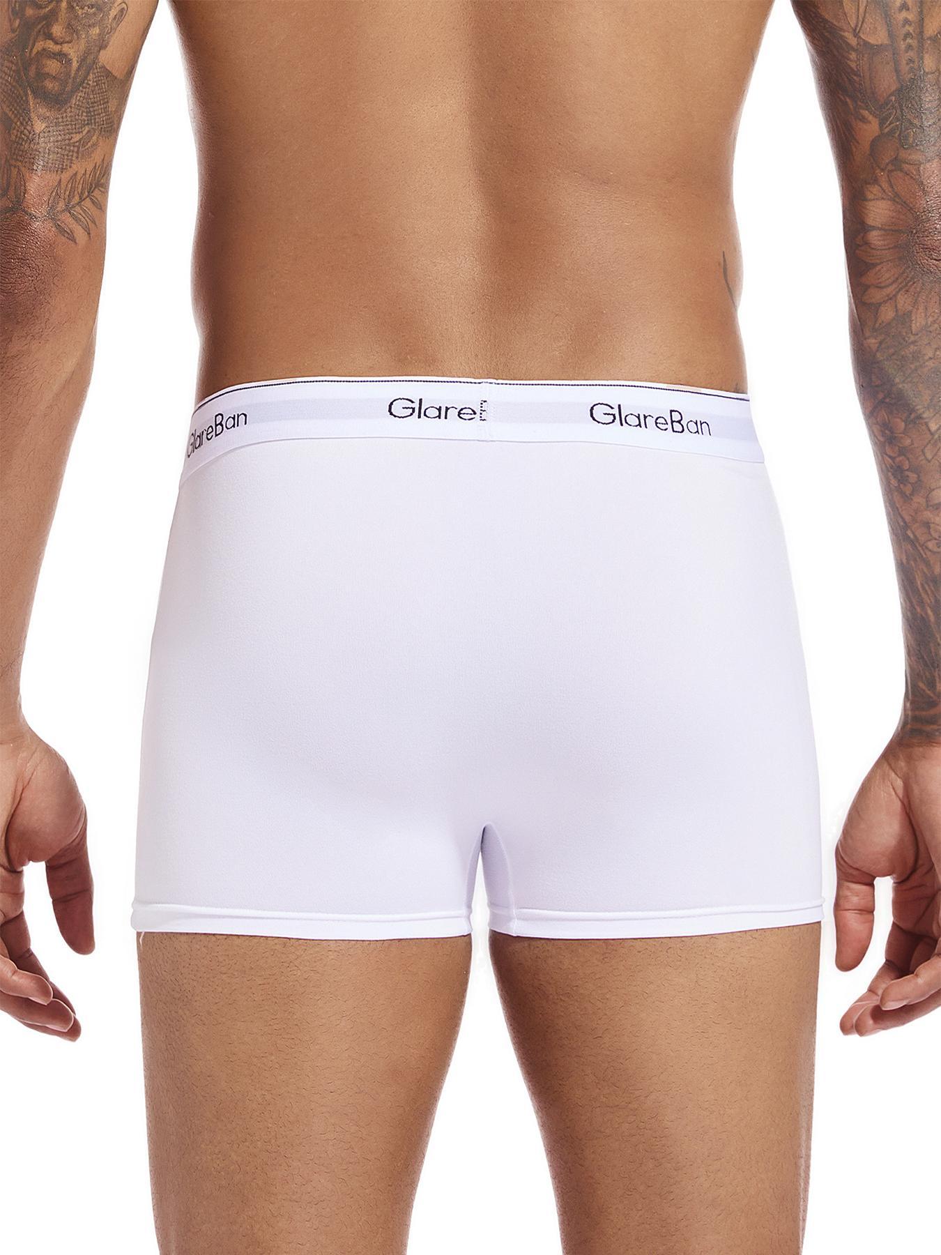 3pieces Pack White Boxer Shorts Men Polyester Underwear Breathable Male Underpants for Men Homme Boxershorts Slips Soft Briefs Daily Casual Underwear