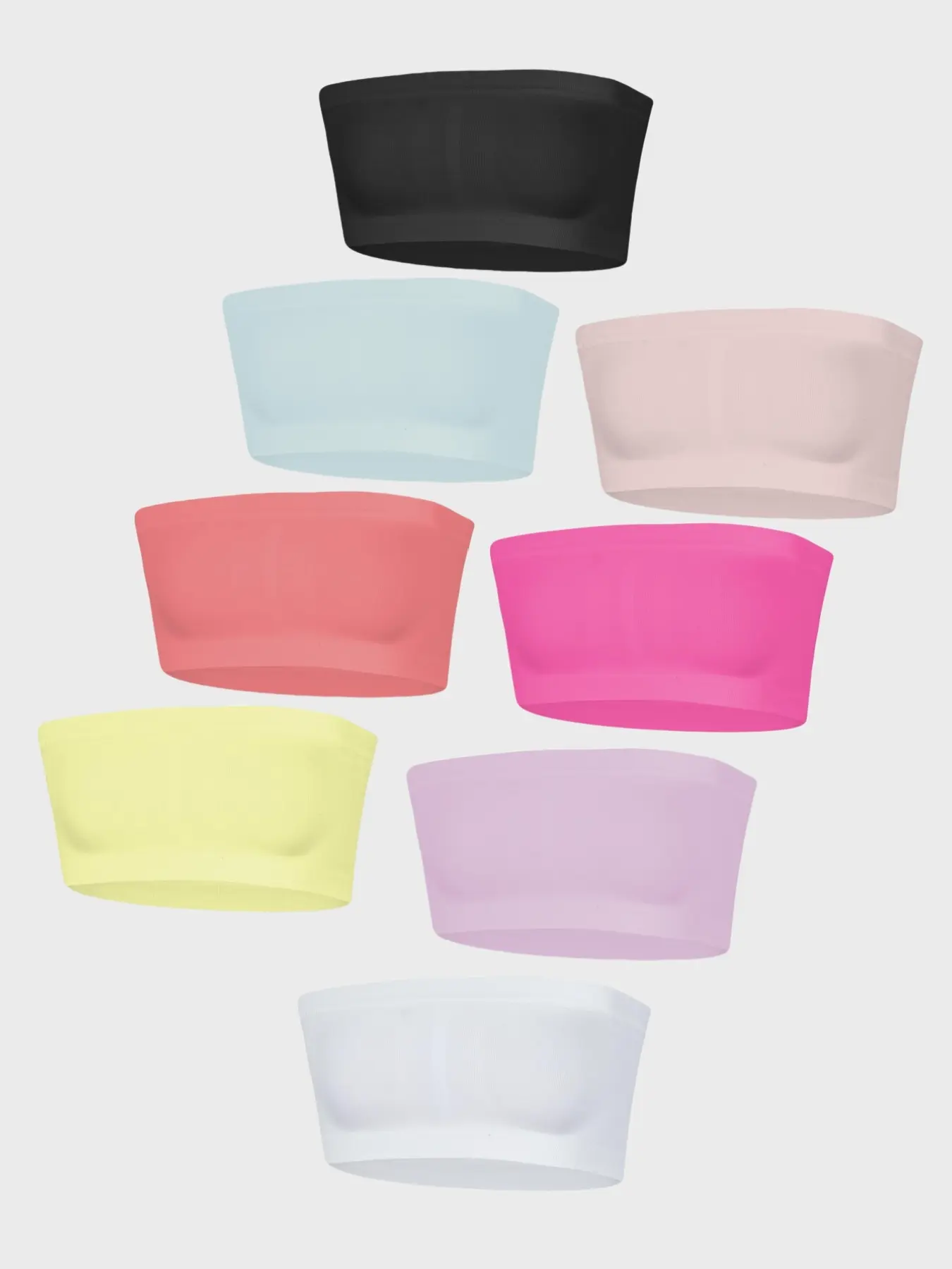 Girls' Seamless Wireless Bra, Suitable for Ages 9-12, Tween Bras, Breathable, No Underwire Design, Cute Plain Tube Top, All Seasons Wear