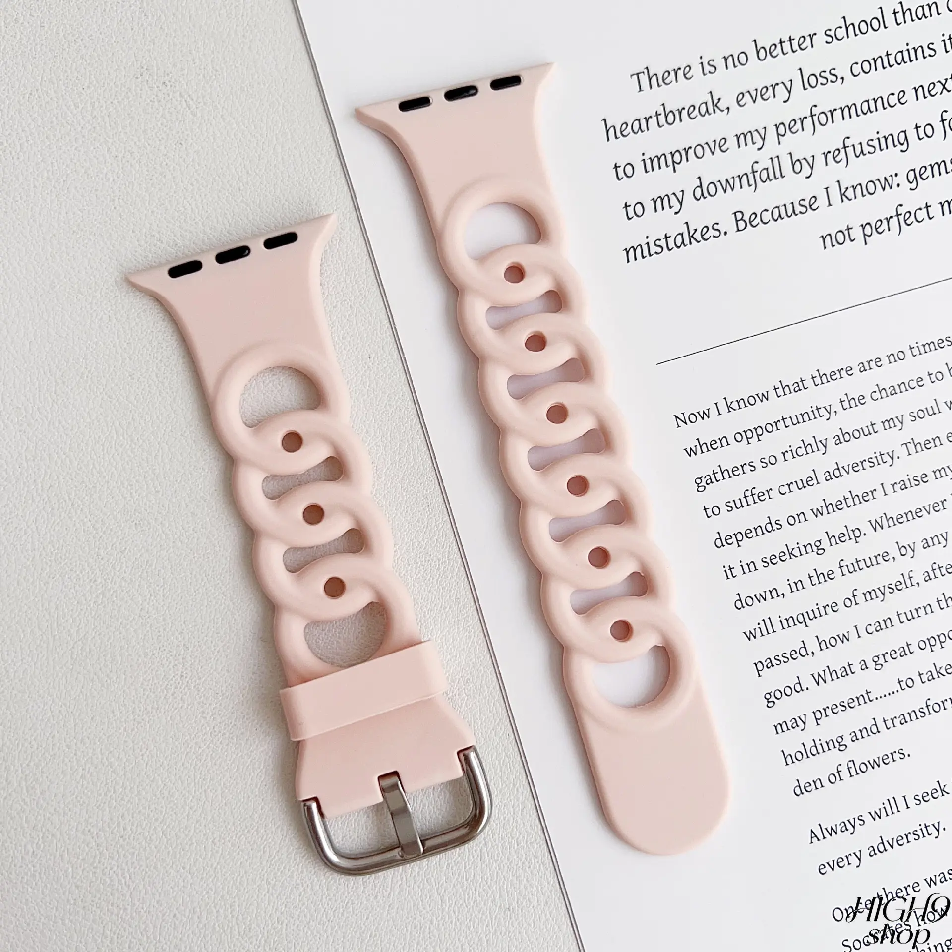 Breathable Hollow Donut Design Silicone Watch Strap with Pin Buckle, Compatible with Apple Watch Series 9 and Series 10, Soft Comfortable Smartwatch Accessory