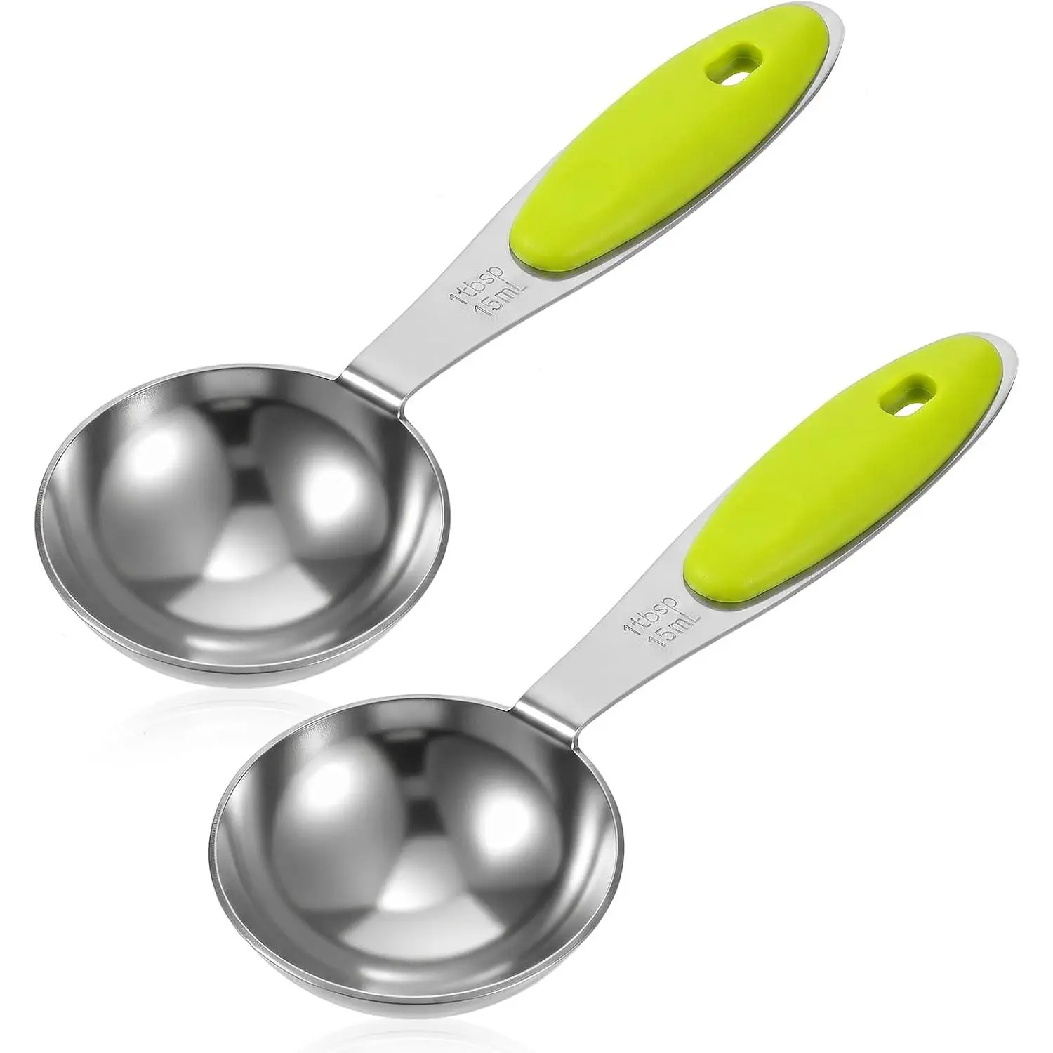 2 count 1 Tbsp (3tsp, 15ml, 1/2oz) Single Measuring Spoon, Stainless Steel Measuring Scoop with Long Handle for Coffee  Grains Protein Spices Dry Goods
