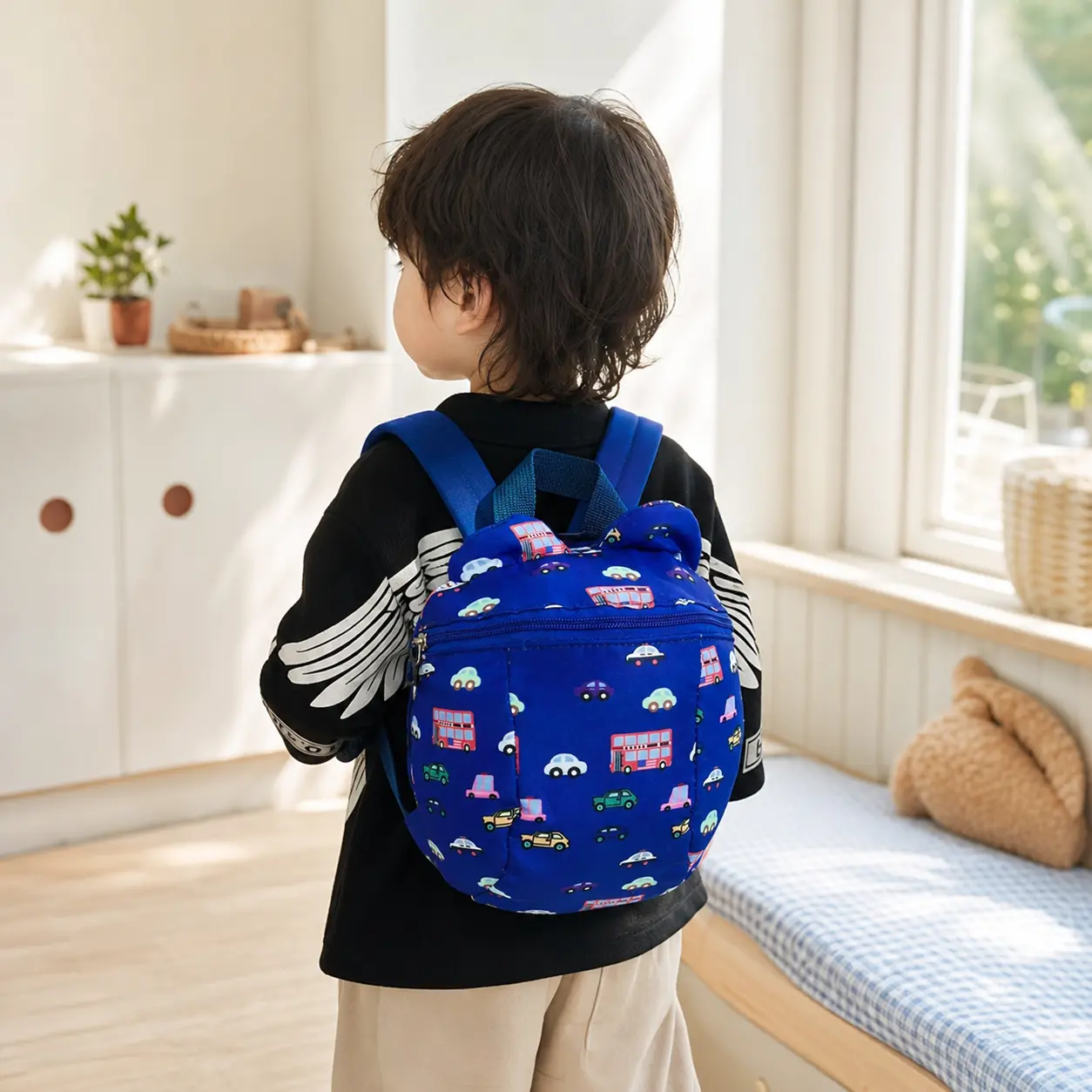 Toddler Anti-Lost Backpack with Safety Leash, Cute Unisex Cartoon Dinosaur Bag for Kindergarten Kids Ages 1-5, Leash Safe