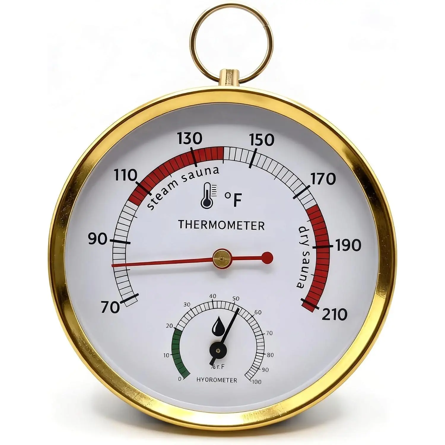 Sauna Thermometer and Hygrometer, Temperature & Humidity Gauge for Sauna Roomsk, Temperature Range 70-210°F - No  Required