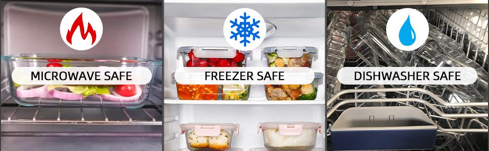 10 Pack Glass Food Storage Containers with Lids Leakproof, Airtight Glass Meal Prep Containers For Lunch, On The Go, Leftover, Dishwasher Safe