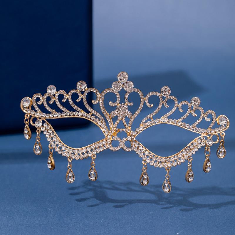 Rhinestone Tassel Masquerade  Headpiece, Luxury Face  for Wedding, Party & Stage Performance domino