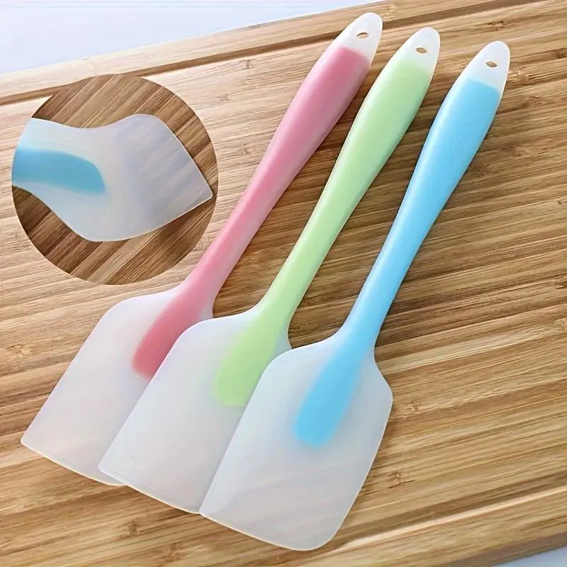 Random 2pcs Silicone Spatulas, Mini Silicone Spatulas, Jam Spreaders, Heat-Resistant Cream Spatulas, Mixing Baking Tools, Kitchen Utensils, Apartment Essentials, Food Contact Safe, Silicone Material
