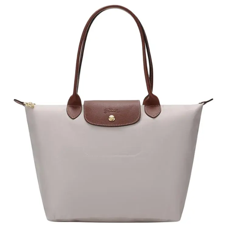 Longchamp Le Pliage 28 Large Shopping Tote Bag – Nylon and Leather, Women’s Shoulder Bag, Paper Color