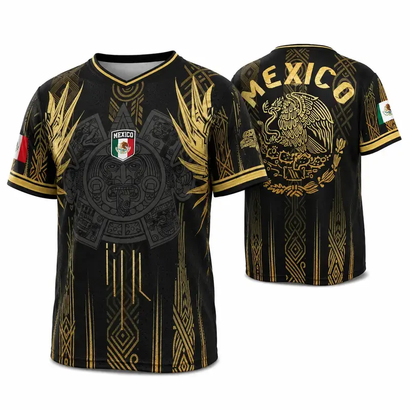 Men's Mexican Aztec Soccer Jersey - 2026 Mexico Football Top, Men's Sports Sweatshirt, Ideal Gift for Fans, Game Day Outfit for Sports & Outdoor Use