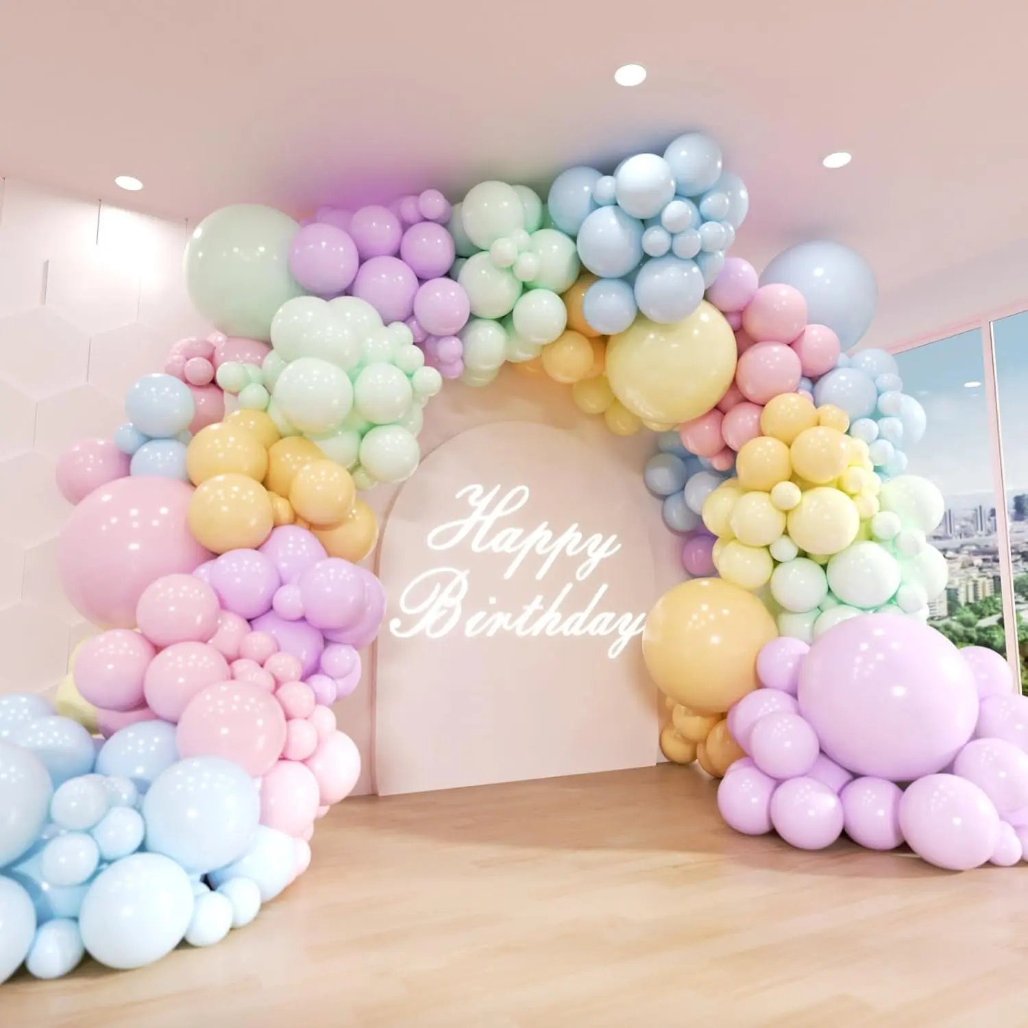 Pastel Rainbow Balloon Arch Kit, 162 count Macaron  Colorful Party Balloon Garland Kit for  Shower, Wedding, Engagements, Birthday, , Anniversary, Easter Decorations