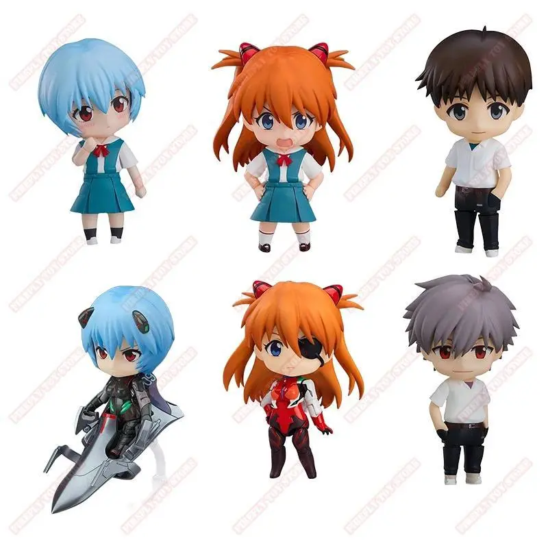 Neon Genesis Evangelion EVA Movable Joint Action Figures (Shinji, Asuka, Rei) - Unisex Anime Manga Peripheral Toy, About 10cm, Foam Box Packaging, Greatly Reduce Damage, Party Gift for Collection
