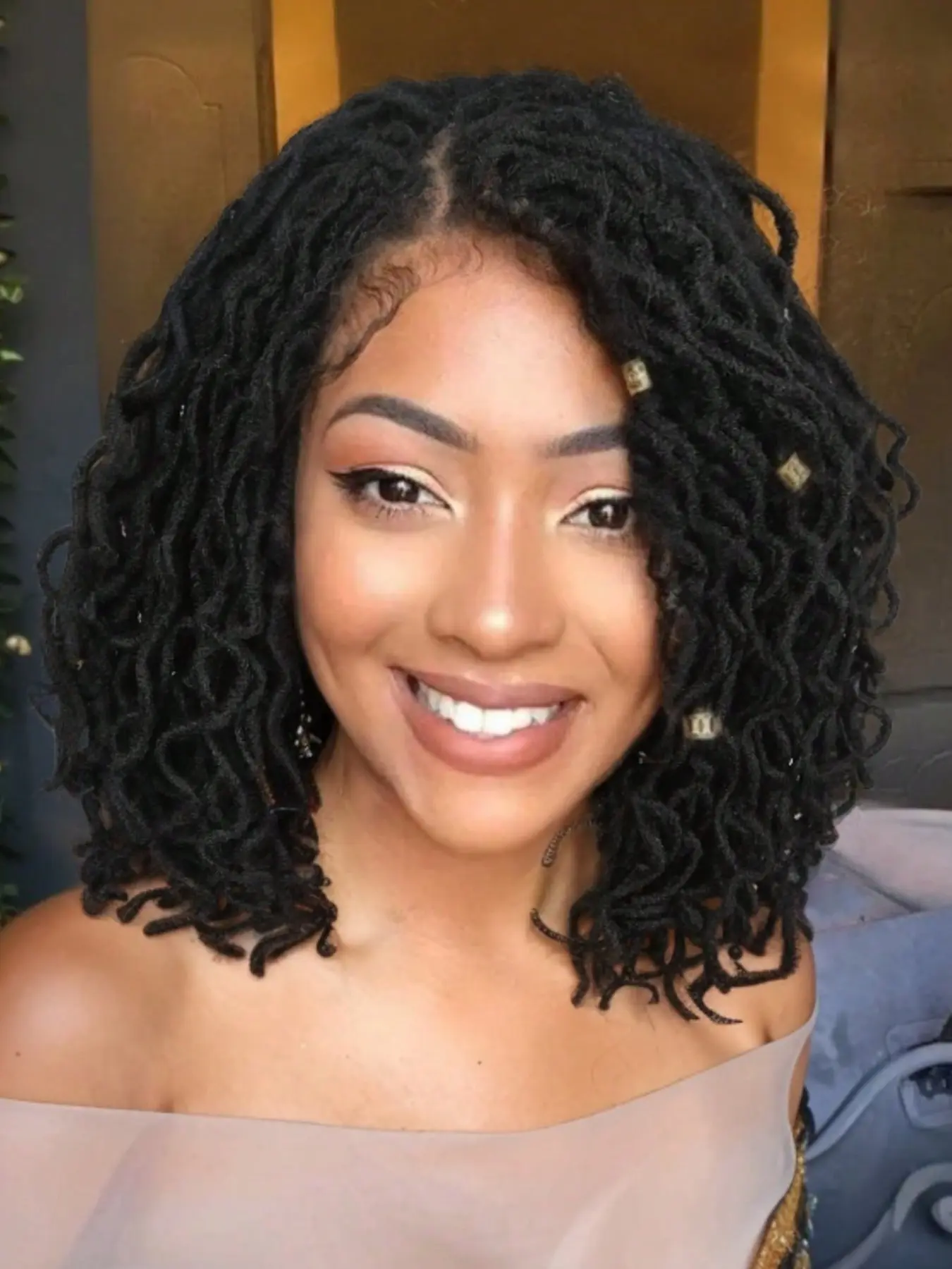 Full Lace Faux Locs Wig, Short Curly Dreadlock Wig with Baby Hair, Afro Curly Braided Wig for Women, Synthetic Short Twist Wig