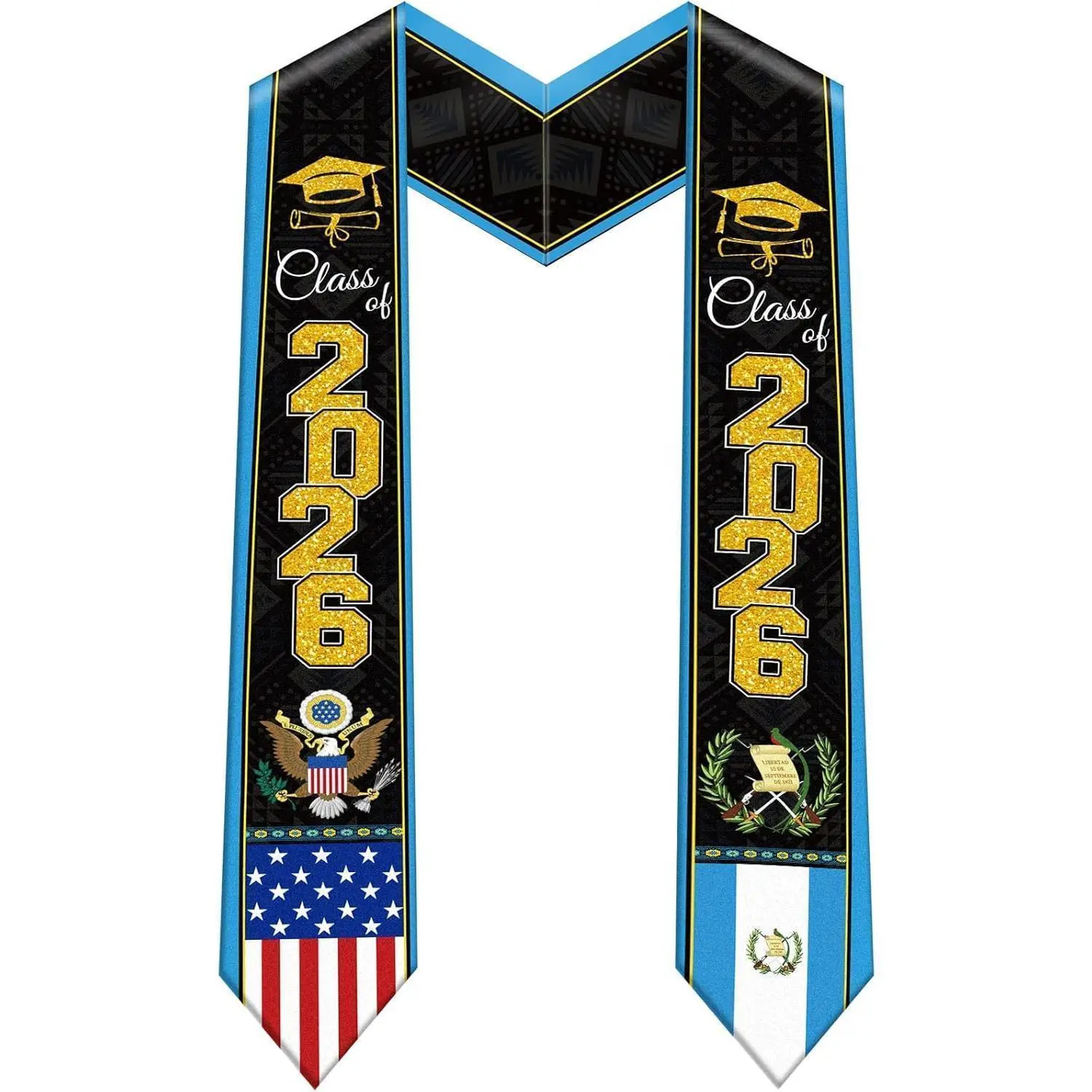Flag Graduation Sash, Graduation Stole for International Graduates (70 Inches), Class of 2026 Graduation Stole