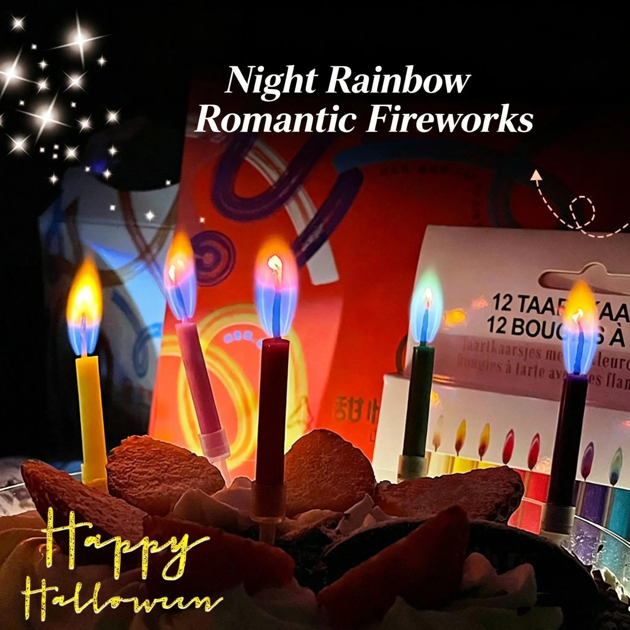 Magic Color Flame Candles, Rainbow Fire Birthday Cake Picks, Creative Party Decor, Ideal for Birthdays, Weddings, Anniversaries, Celebrations