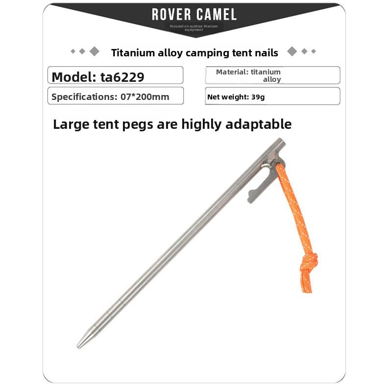 Titanium Tent Pegs Outdoor Camping Ground Nails for Sand & Gravel Terrains Heavy Duty Tent Stakes