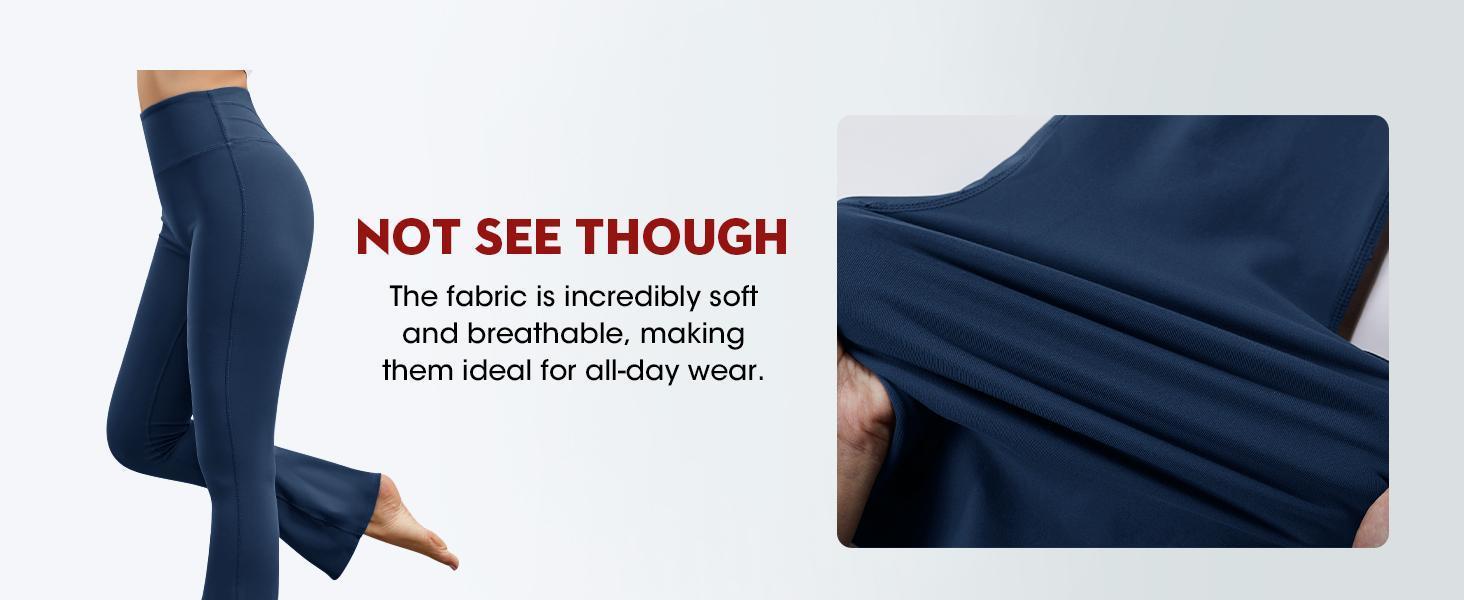 Imily Bela Womens High Waist Flare Yoga Leggings Scrunch Butt Lifting Bell Bottoms Bootcut Workout Pants with Pockets