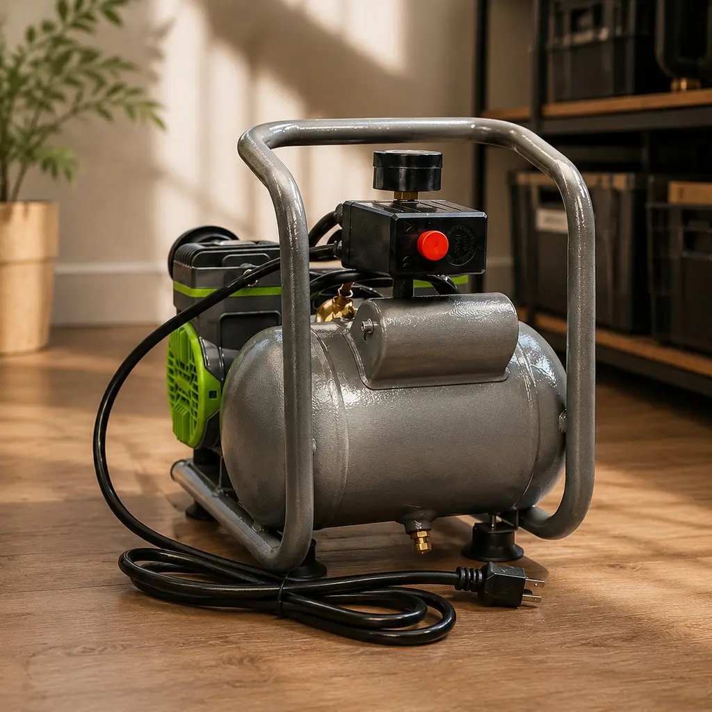 ARCH 1.5HP Oil-Free Quiet Portable Air Compressor, 2 Gallon Tank, 110V Low Noise Pump for Garage Workshop Tire Inflation Spray Painting Nail Guns Airbrushing, Iron Plastic Green/Grey Options