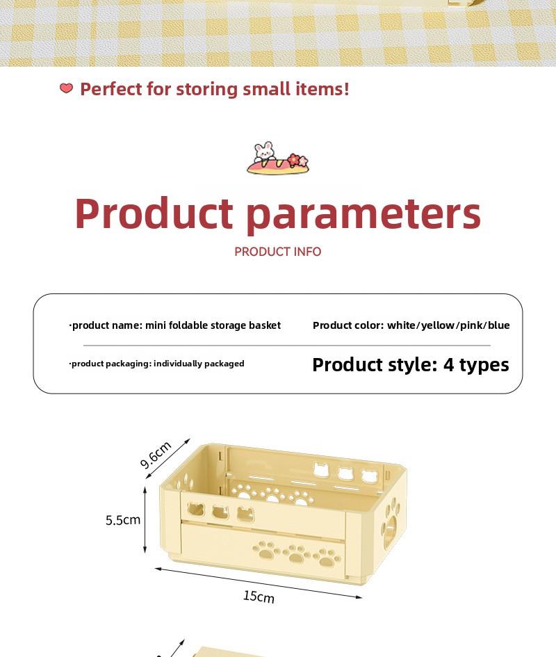Clario "Rainbow Palette" Aesthetic Trio Folding Crate — Modular Desktop Storage for Stationery and Desk Reset. This Collapsible Pastel Organizer is Perfect for Skincare, Washi Tape and Office Supplies. Pinterest Style Space Saving Solution