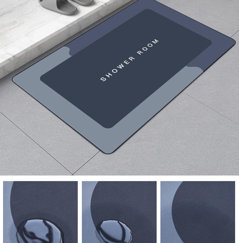 Modern minimalist bathroom mat, water-absorbent, suitable for bathroom, toilet and bedroom entrance, door carpet and entry floor mat
