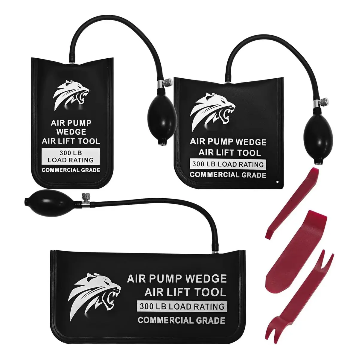 3 Pack Commercial Inflatable Air Wedge Bag Pump Tool, Professional Leveling Kit and Alignment Tool, 330 Lb Rating, 3 Sizes
