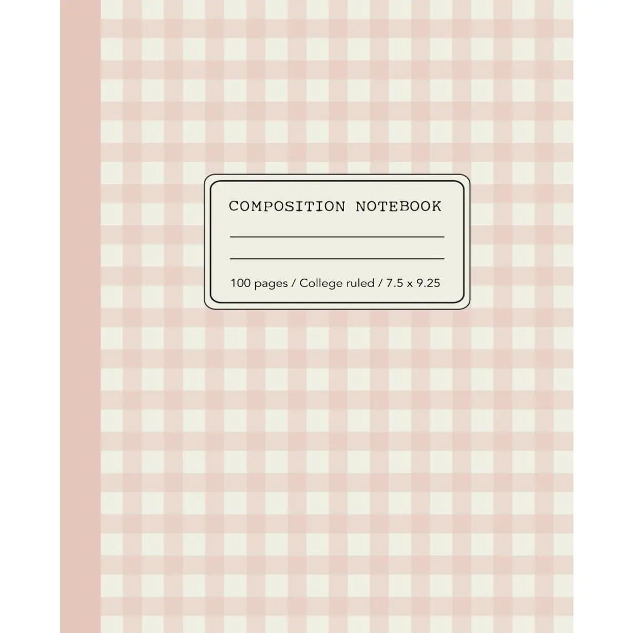Composition Notebook: Aesthetic Pastel  Gingham Notebook - College Ruled - Paperback