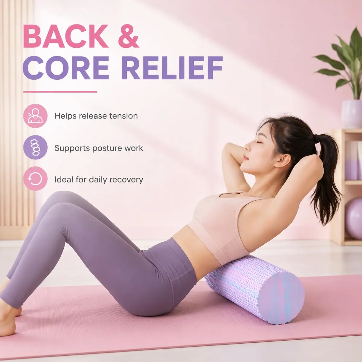 High-Density EVA Foam Half-Roller - 1 Piece Camouflage Balance Fitness Training Equipment, Diamond Texture Yoga Massage Stick, Soft Texture for Leg Stretching, Muscle Relaxation, Home Training, Workout, Exercise Gear, Home Training Equipment