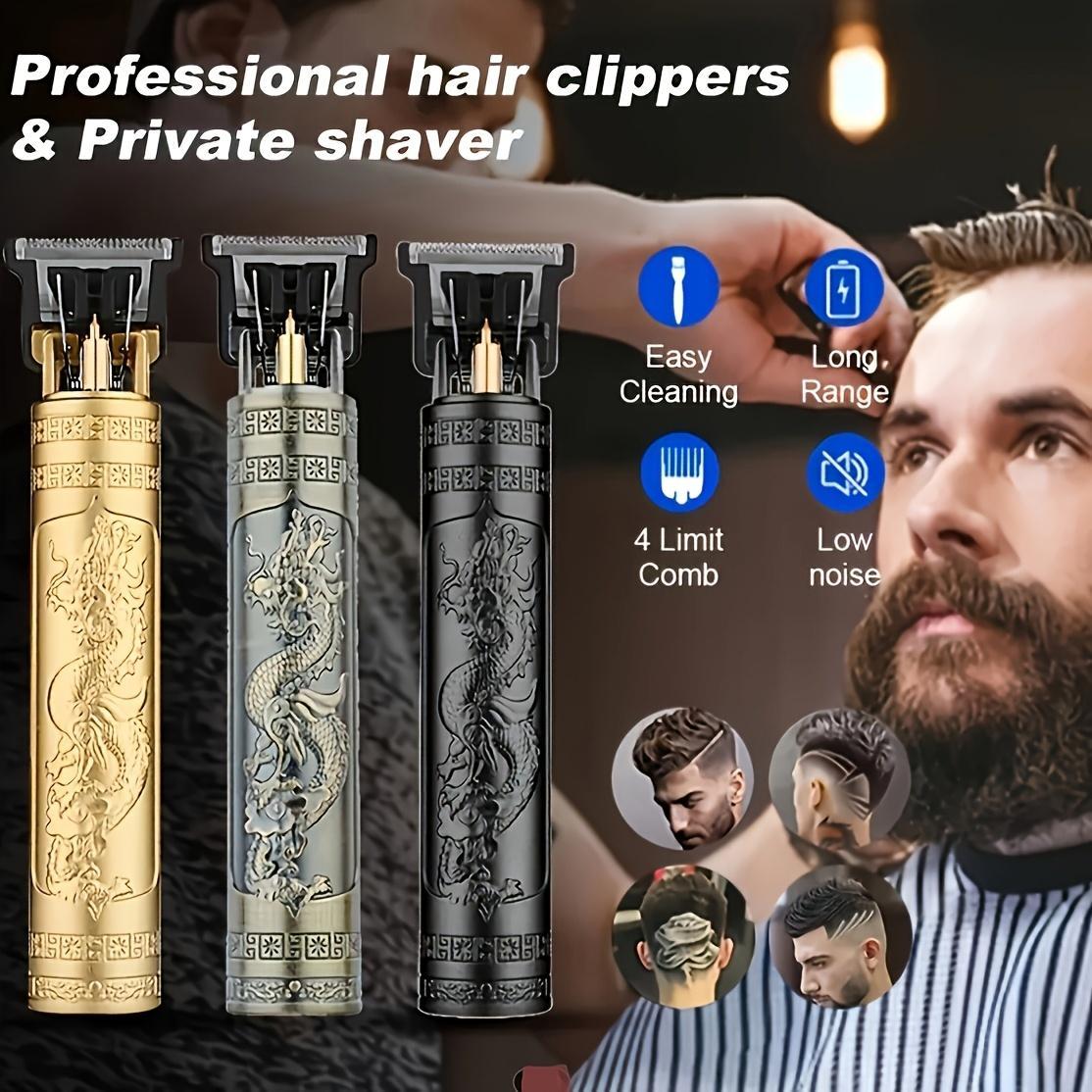 [Perfect Styling Tool] Men's Hair Clipper And Beard Trimmer Professional Set, Practical And Portable With Strong Endurance To Help You Create A Perfect Look For A Long Time!(All Metal Body, Metal Head, Gold, Black, Bronze)