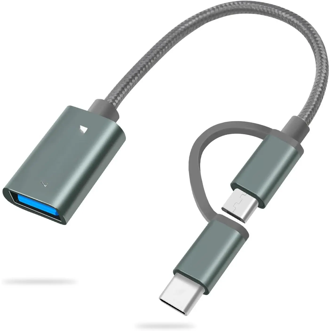2-in-1 USB C/ to USB Adapter, USB C to USB 3.0, USB to Android OTG Adapter  Compatible with MacBook Pro Android   and , Gray