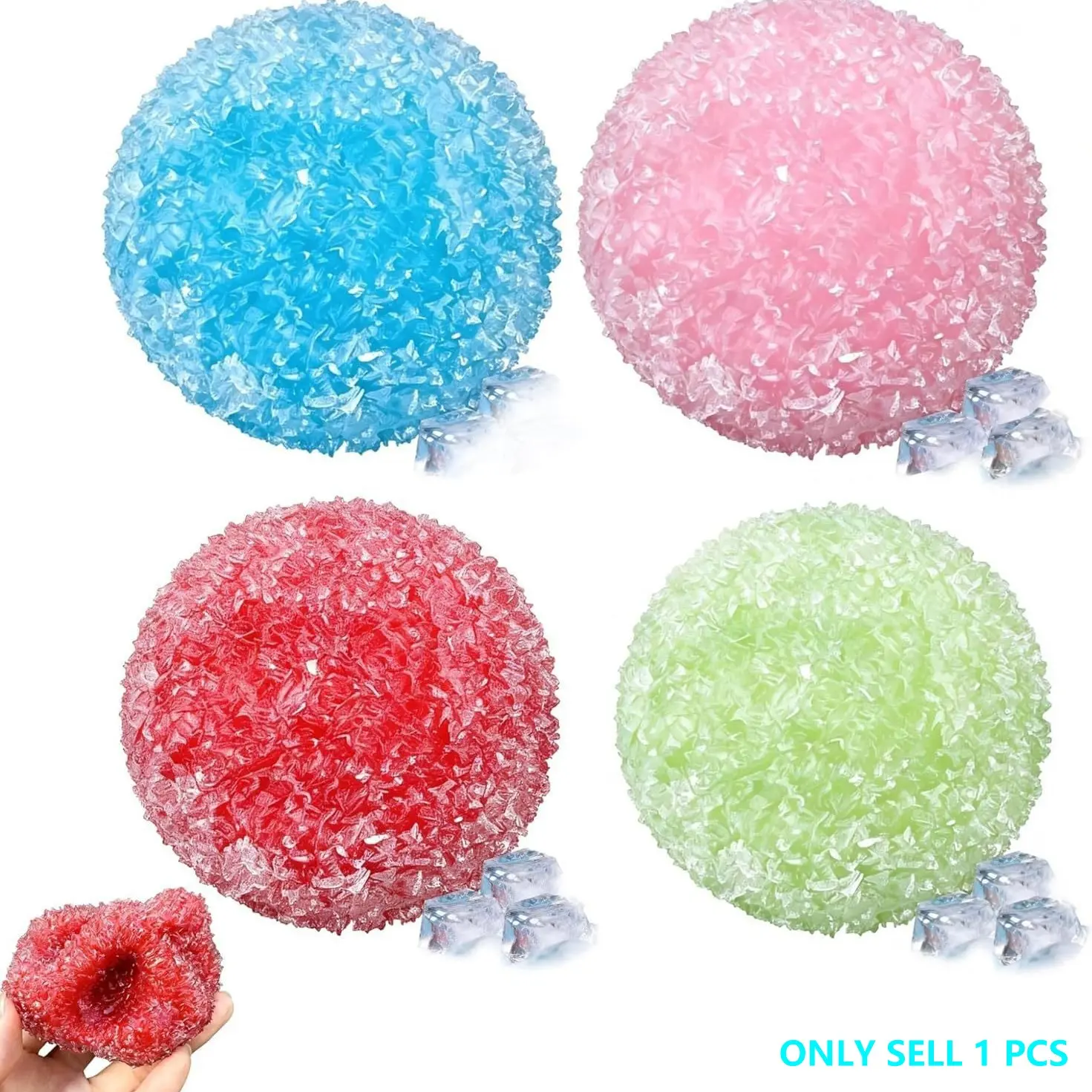Soft Sensory Stress Ball, Textured Sand Ice Handmade Ball, Moldable Non-Rebound Stress Toy, Anxiety Relief, Perfect Gift for Adults and Kids