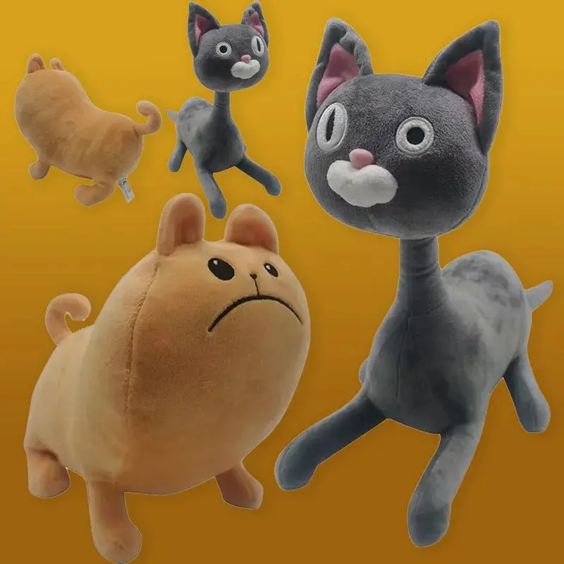 New Noodle and Bun Plush Toy Cat and Dog Plushies Dolls Soft Stuffed Anime Cat Toys Home Room Decor Dolls for Kid Birthday Gift, Aesthetic Room Plush