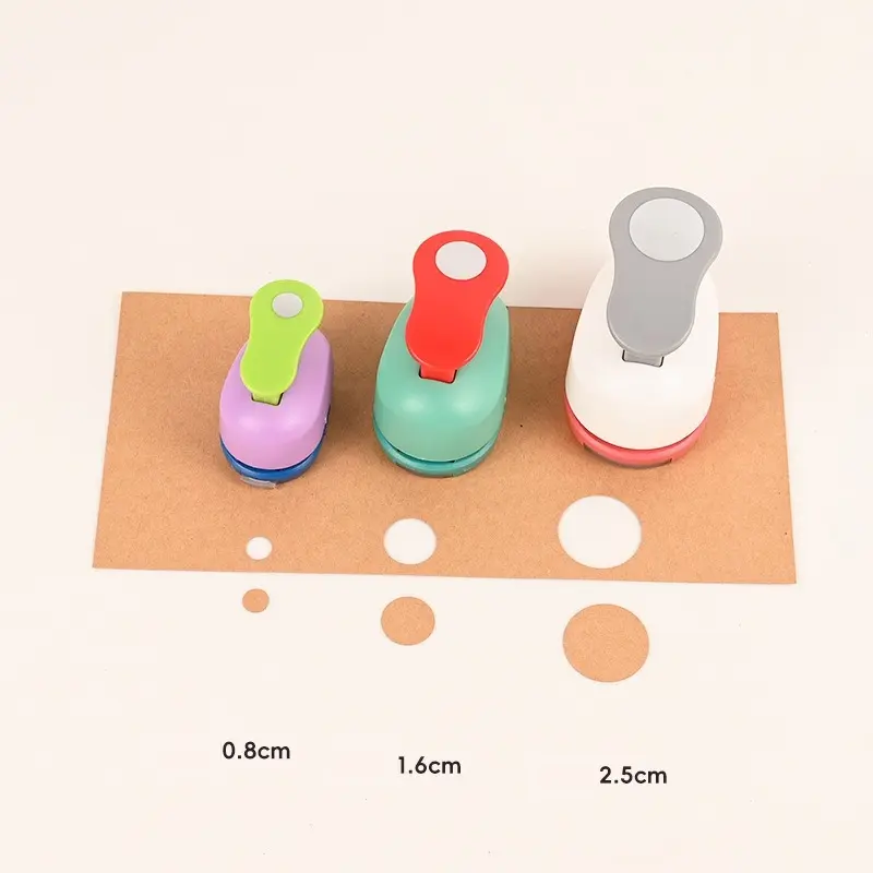 3pcs Round Hole Punch Set, 3pcss Different Sizes of Round Hole Punches, 8Mm, 16Mm, 25Mm Hole Punches, for Card Making, Scrapbook Album, Photo Organization And Office Supplies, Random Color
