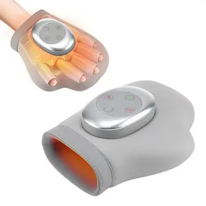 Zoned Airbag Heated Hand Massager, separate massage for palm, fingers & wrist, 3 fast heat levels, skin friendly PU fabric for home & office use